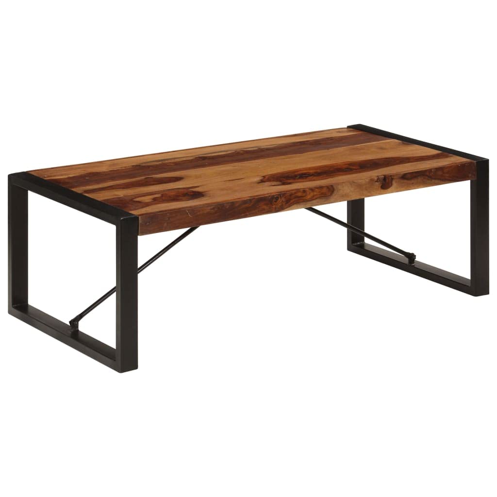 Black Coffee Table 47.2"x23.6"x15.7" Solid Sheesham Wood W380432