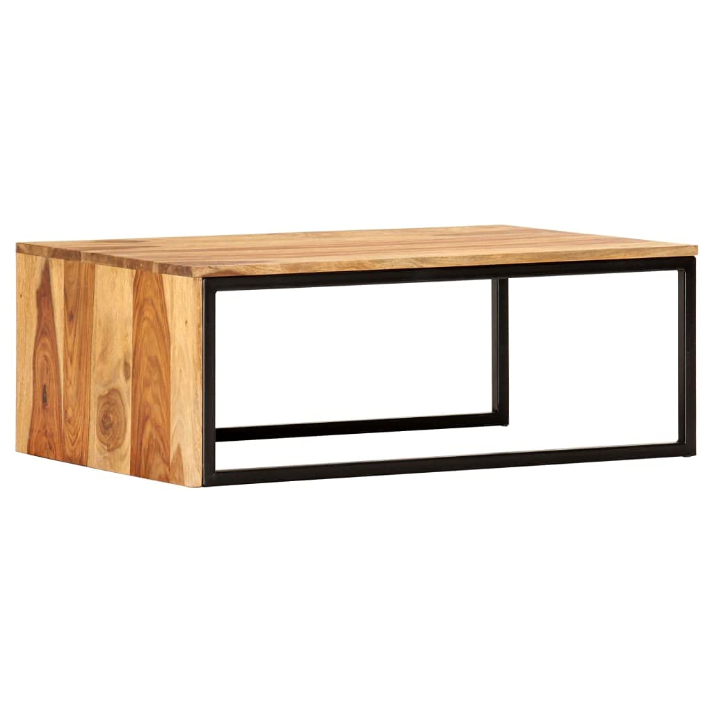 Brown Set of 2 Solid Sheesham Wood Nesting Coffee Tables I912