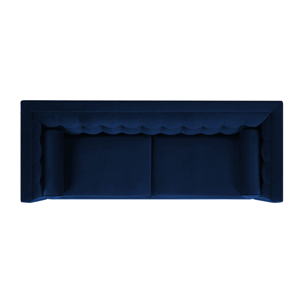 Navy Blue Velvet Tufted Sofa P138