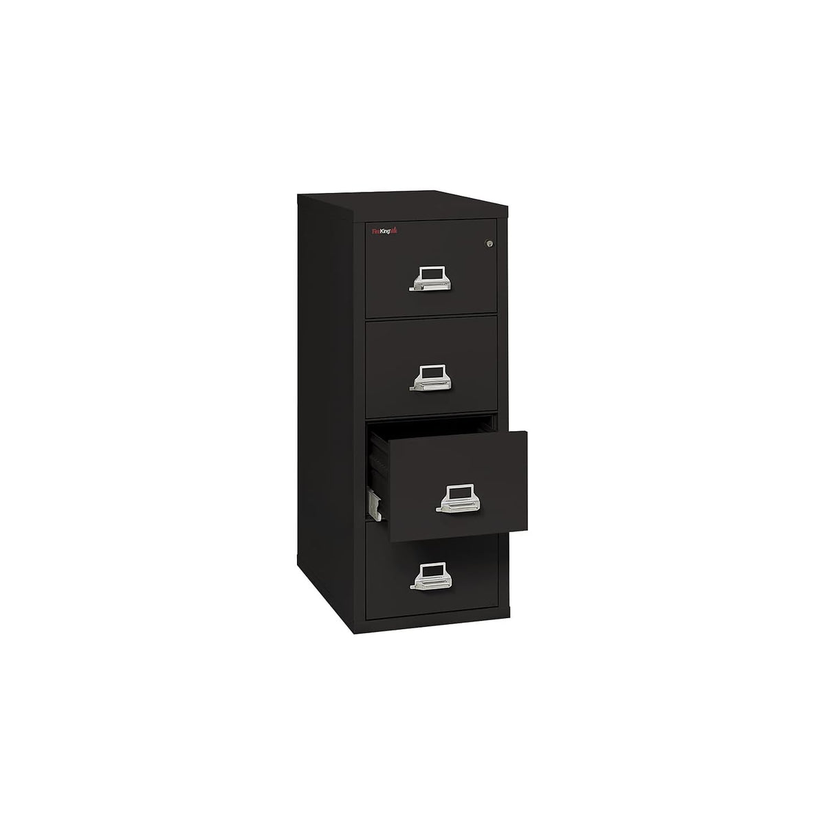 Fireproof Vertical File Cabinet 4 Letter Sized Drawers Black N77456