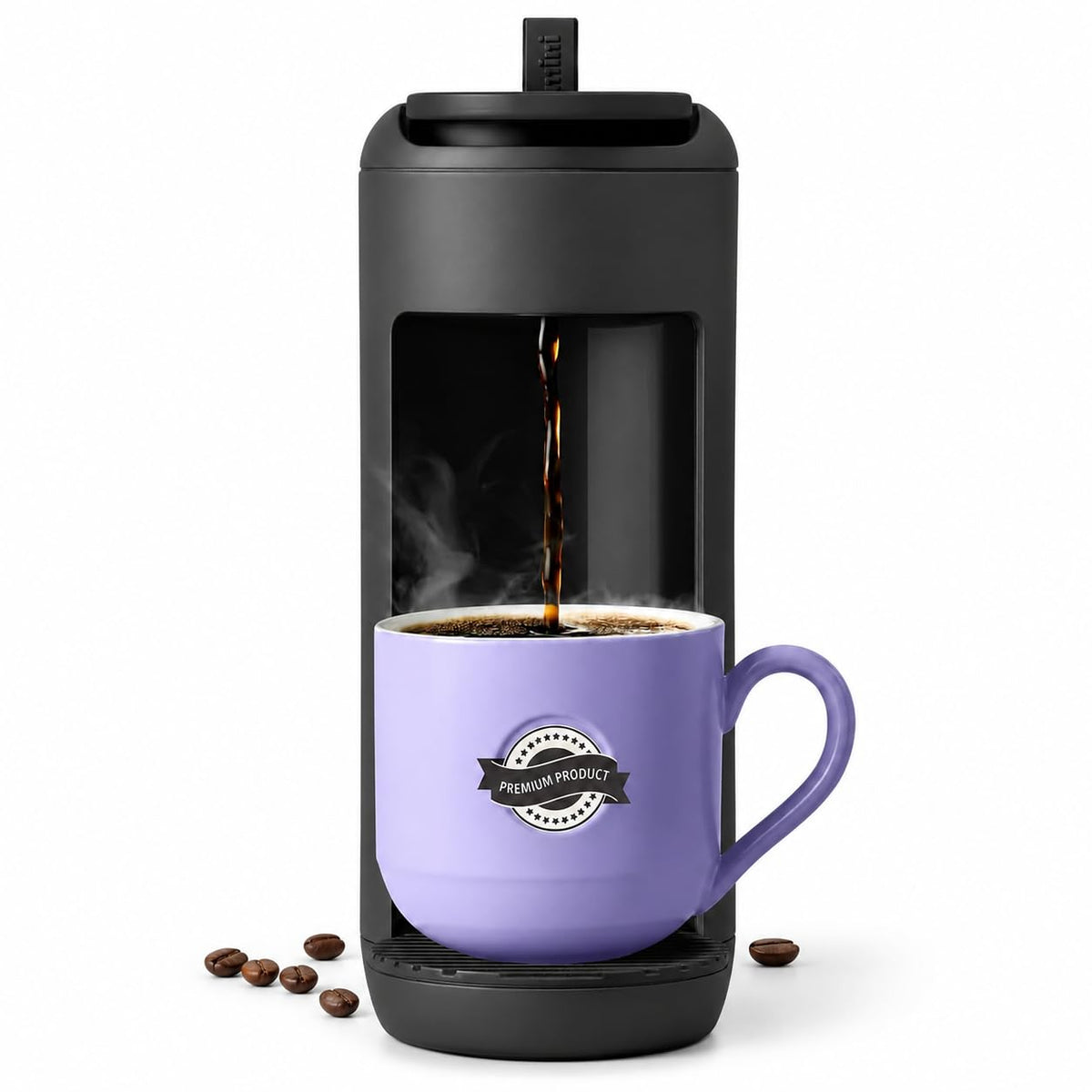 Single Serve K Cup Coffee Maker 12 oz Matte Black S25061
