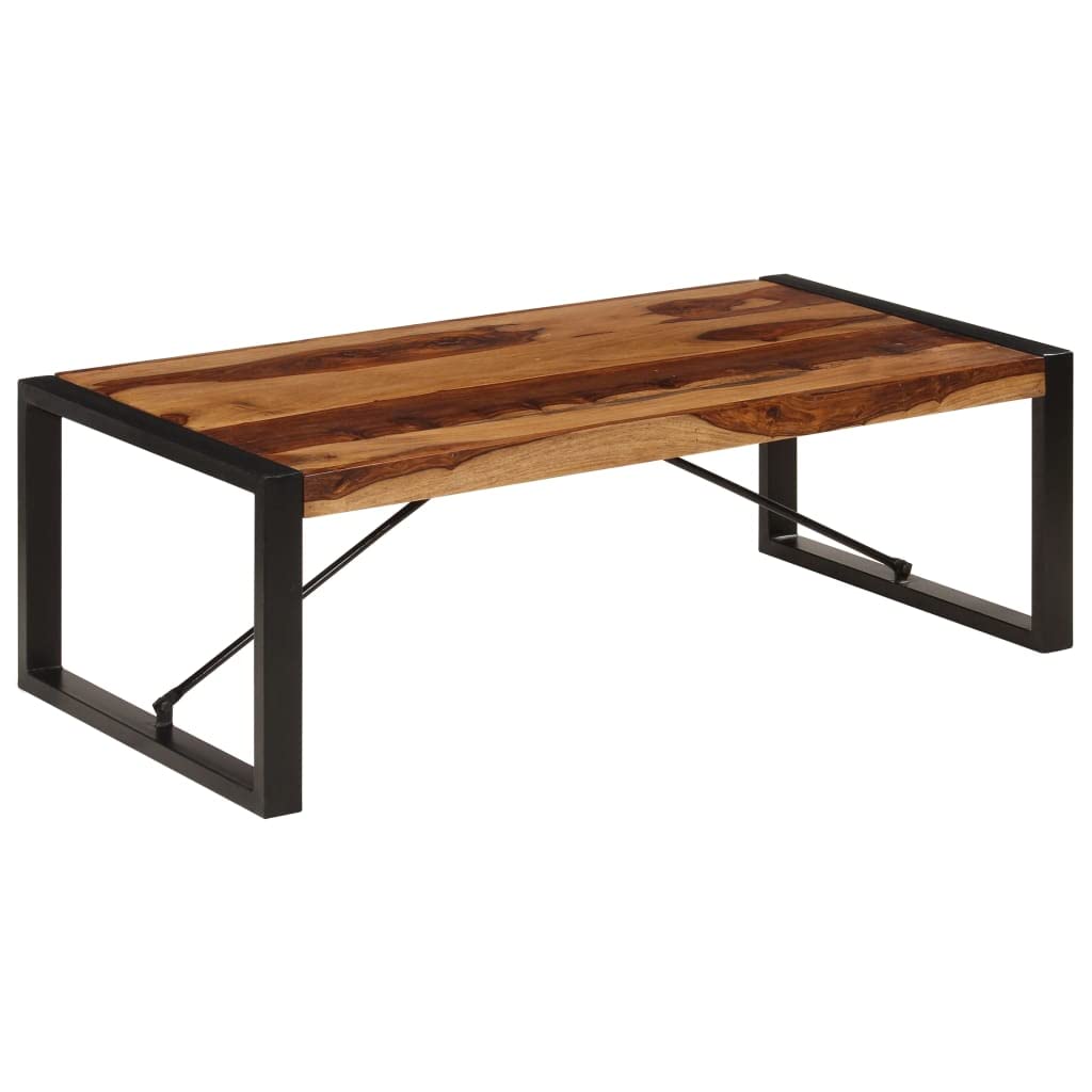 Black Coffee Table 47.2"x23.6"x15.7" Solid Sheesham Wood W380432