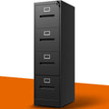 Black 4 Drawer Metal File Cabinet with Lock E408