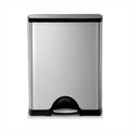 50 Liter Rectangular Brushed Stainless Steel Step Trash Can W257