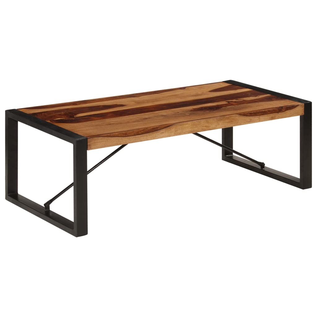 Black Coffee Table 47.2"x23.6"x15.7" Solid Sheesham Wood W380432