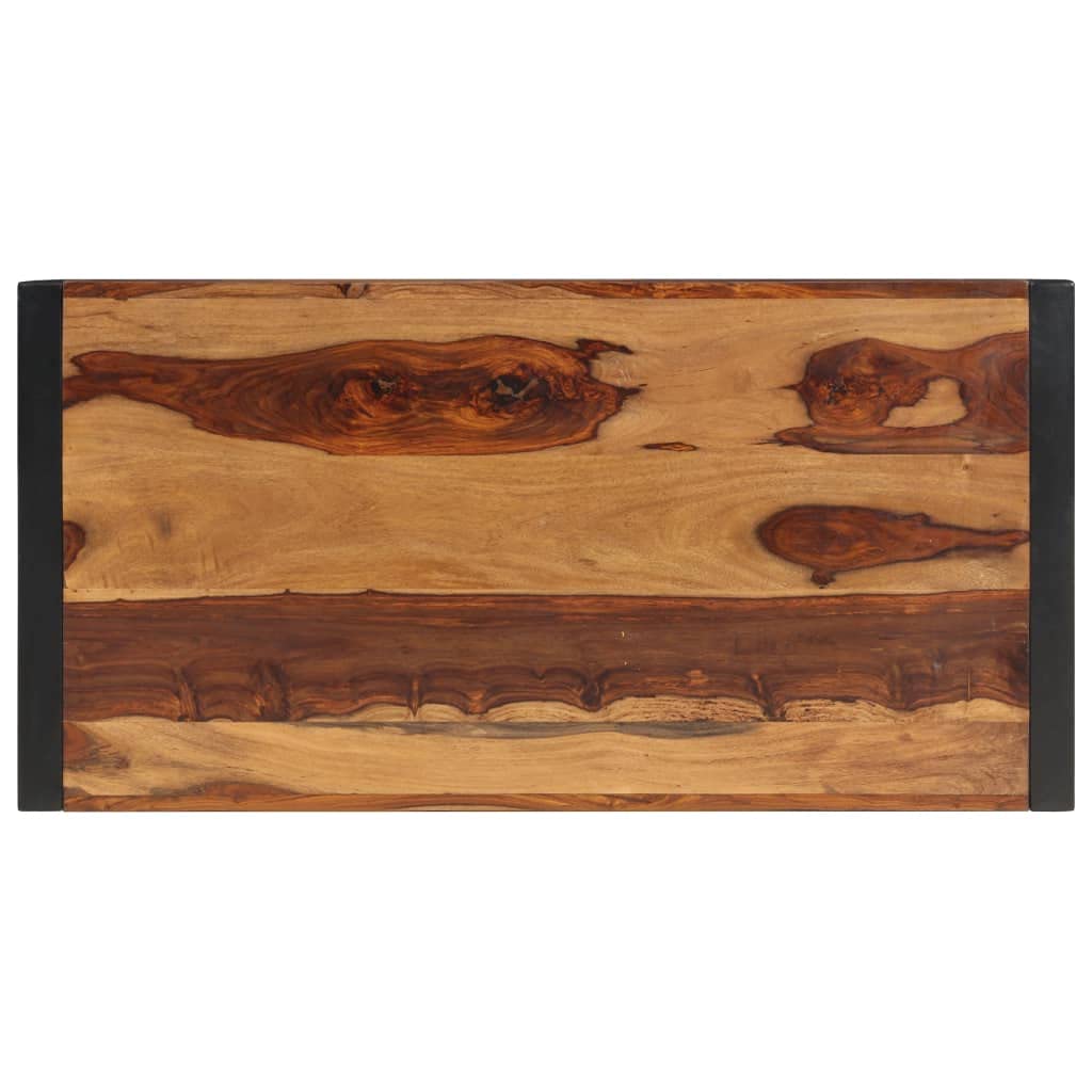 Black Coffee Table 47.2"x23.6"x15.7" Solid Sheesham Wood W380432