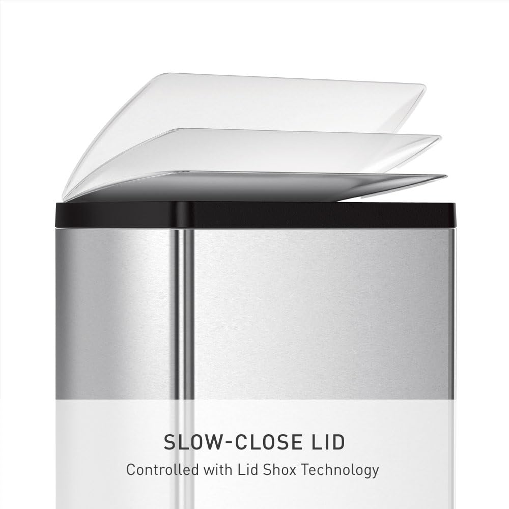 50 Liter Rectangular Brushed Stainless Steel Step Trash Can W257