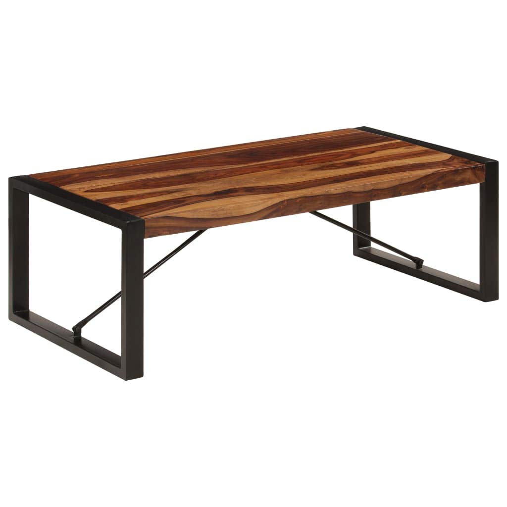 Black Coffee Table 47.2"x23.6"x15.7" Solid Sheesham Wood W380432