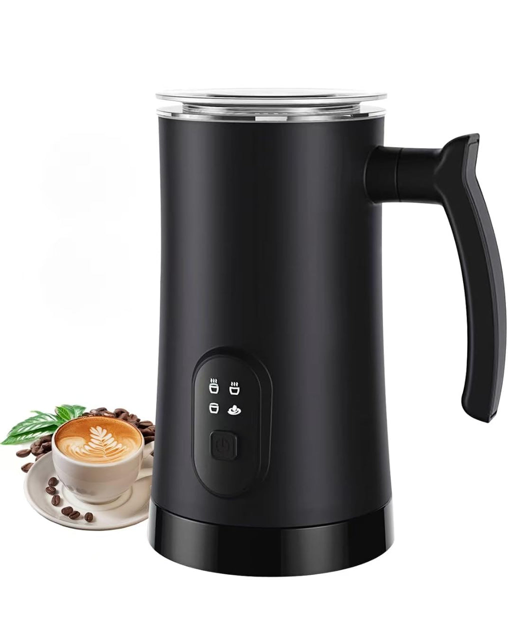 4-in-1 Electric Milk Frother and Steamer Black S27703