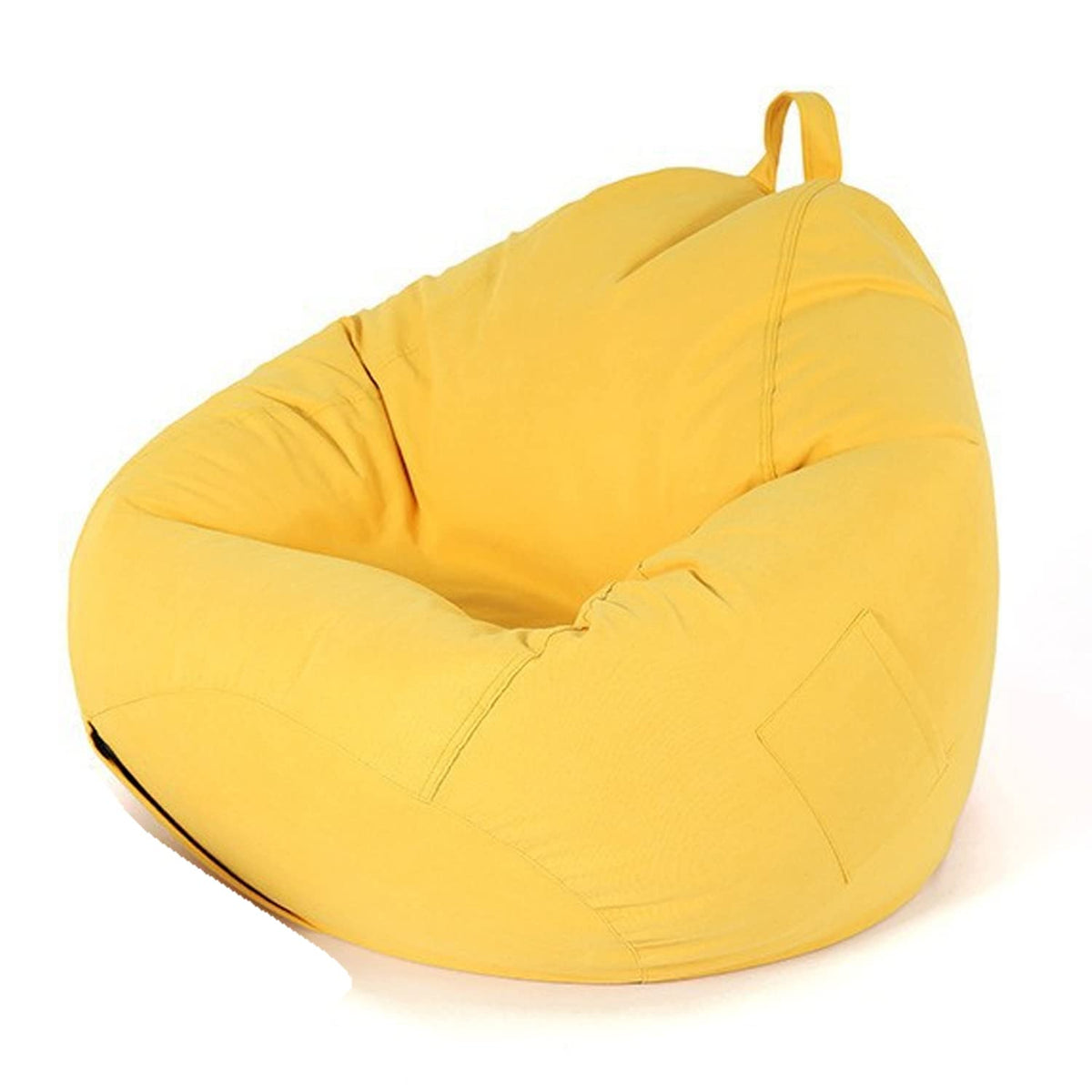 Yellow Bean Bag Chair Cover Only Washable Stuffed Animal Storage 90x110cm B2171
