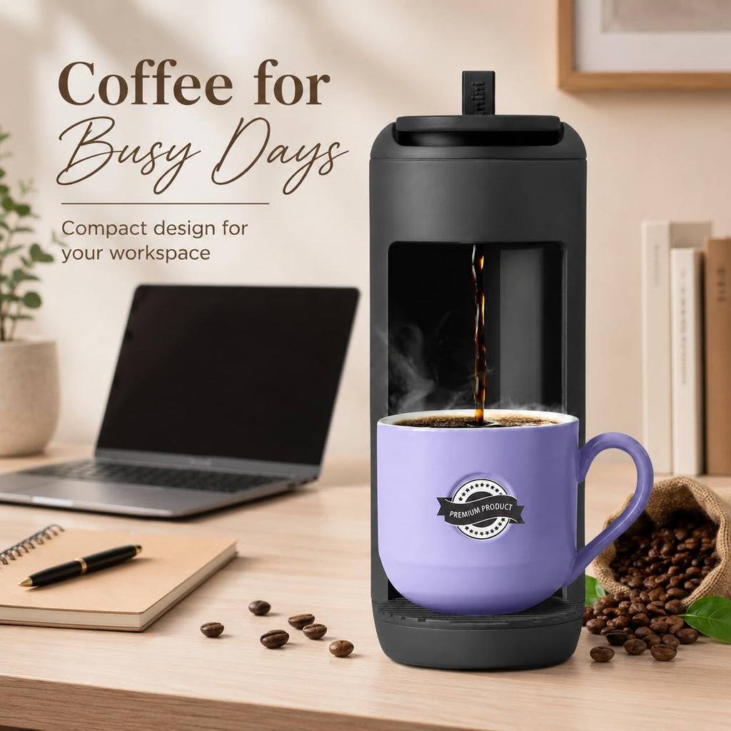 Single Serve K Cup Coffee Maker 12 oz Matte Black S25061