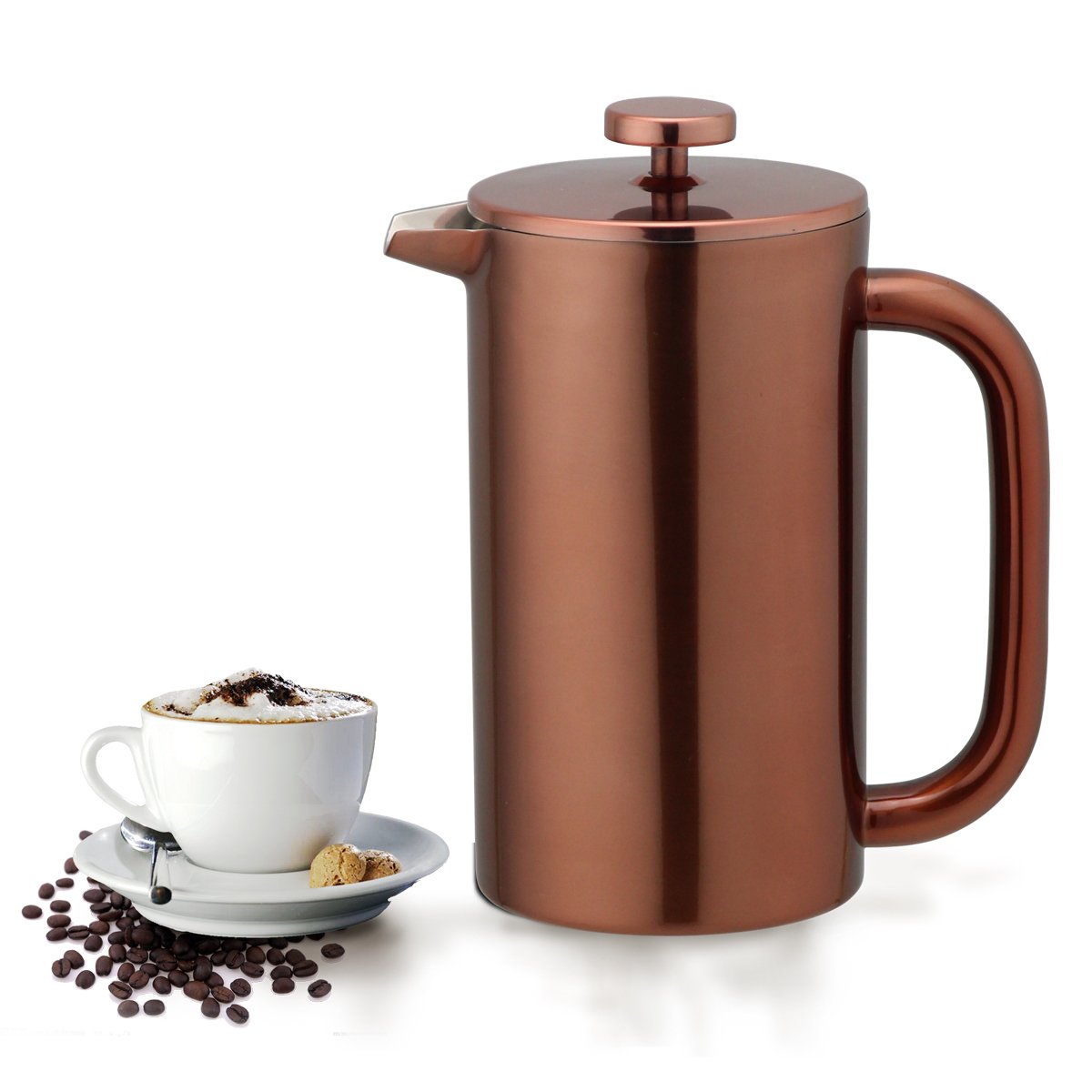 8 Cup Double Wall Insulated Stainless Steel French Coffee Press M580