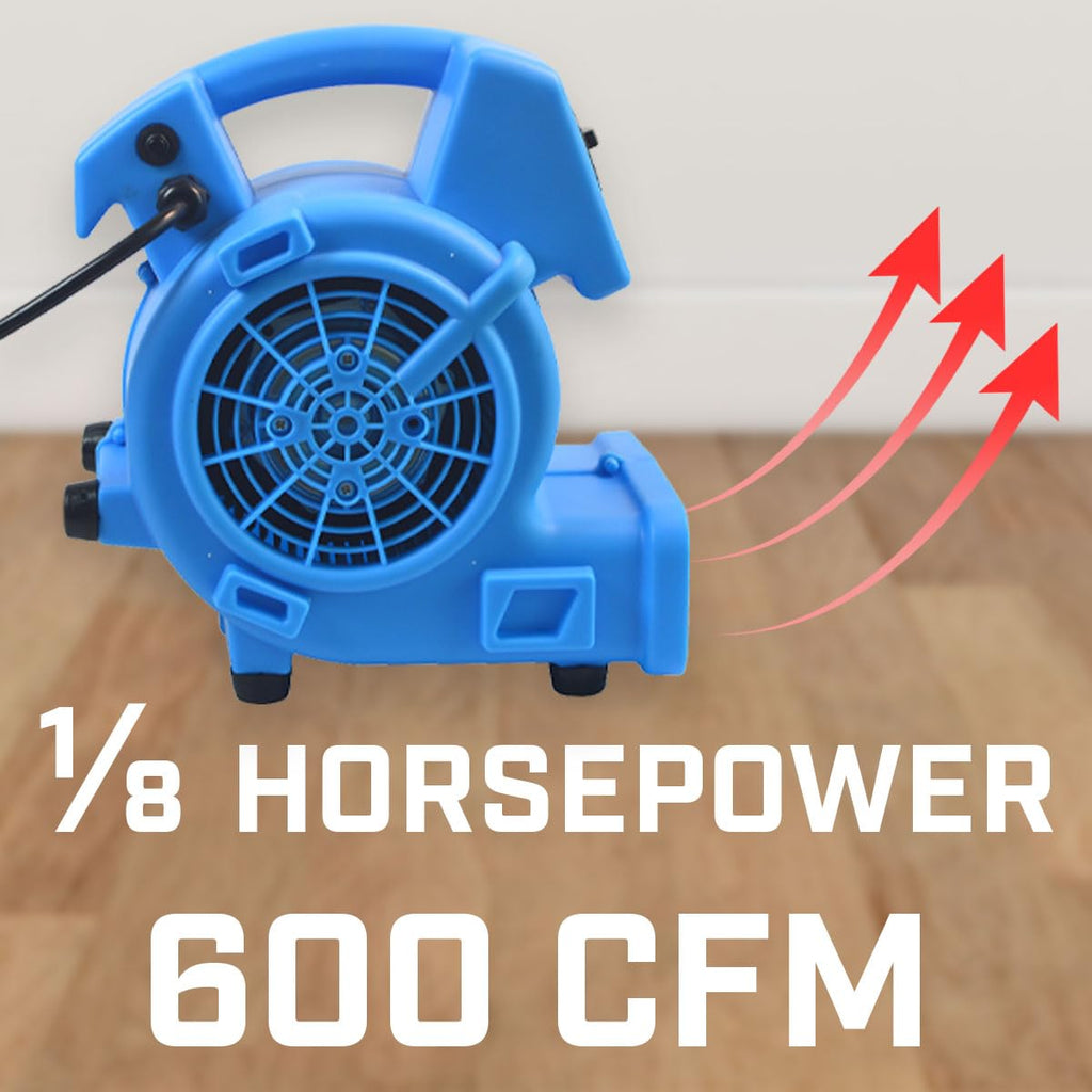 1/8 HP 600 CFM Air Mover Carpet Dryer Floor Fan A660186