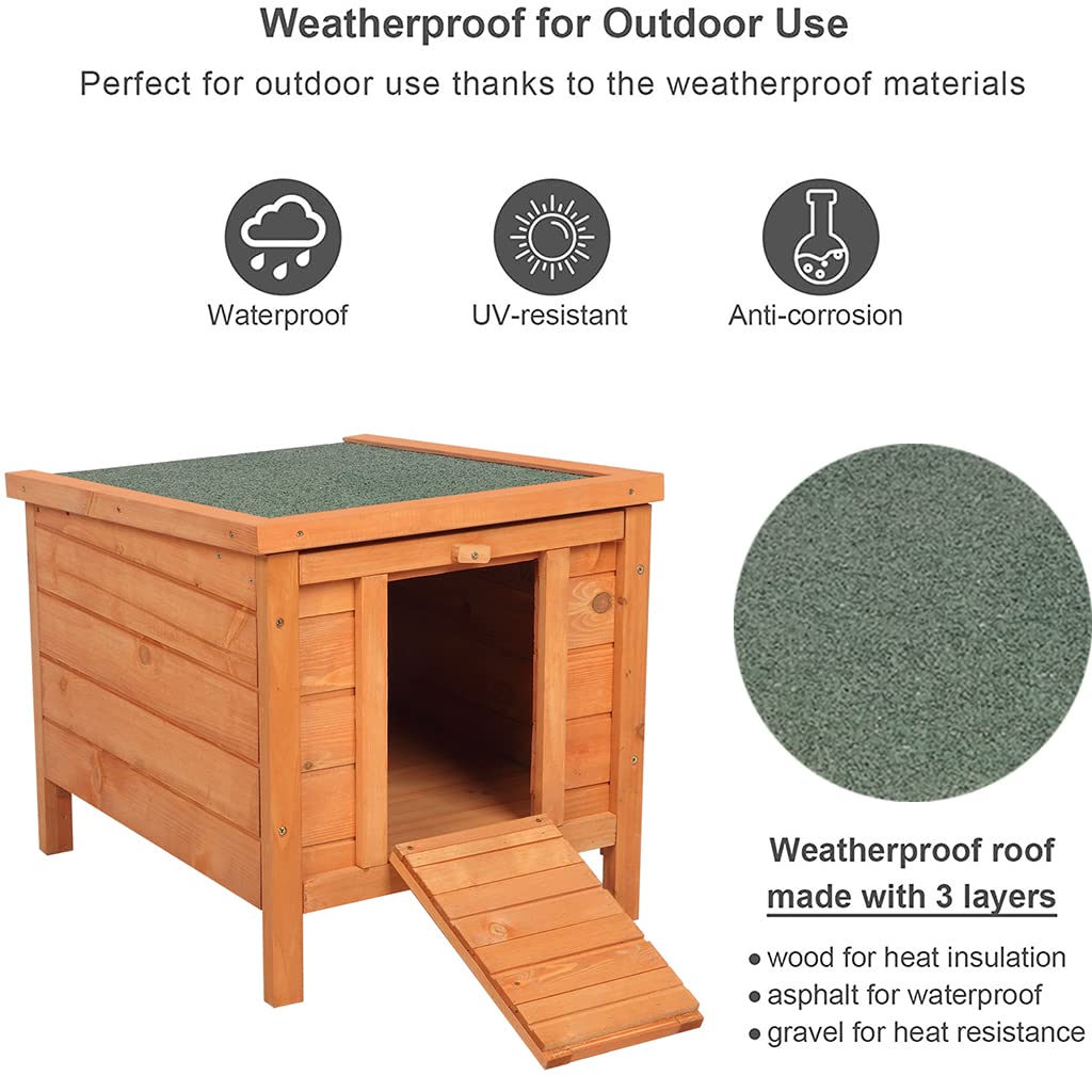 Weatherproof Wooden Cat House L17775