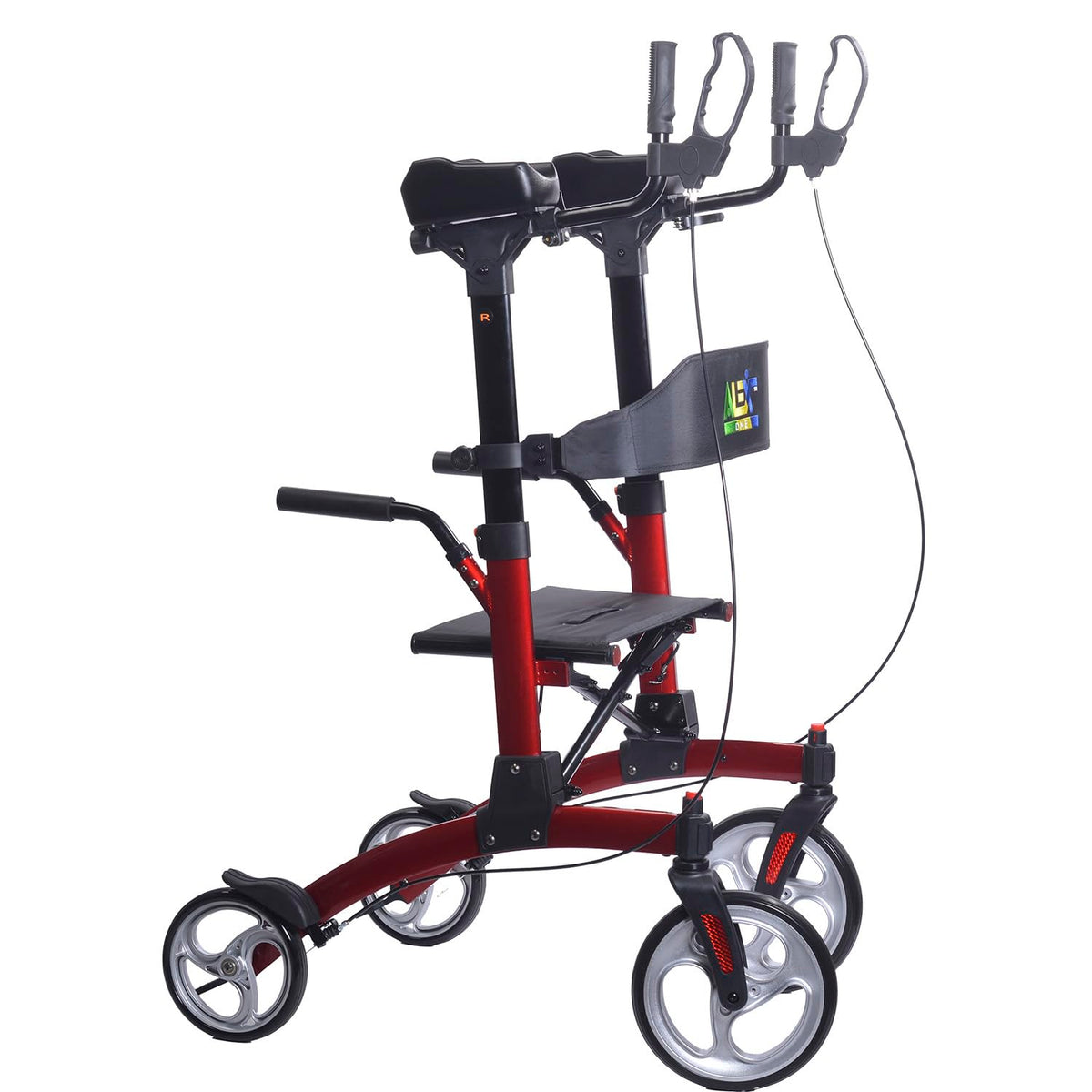 Red Aluminum Rollator with Loop Brakes V50332