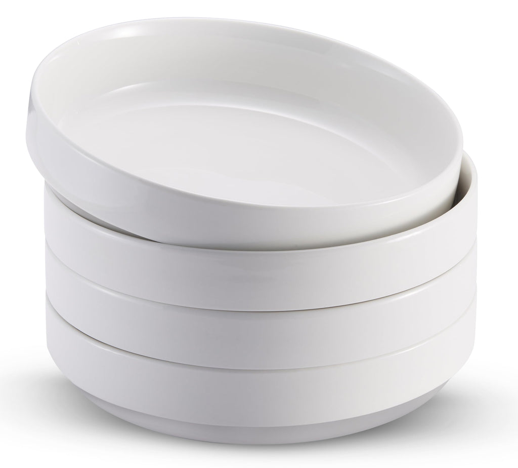 Ceramic Pasta Bowls Set of 4 White O3137