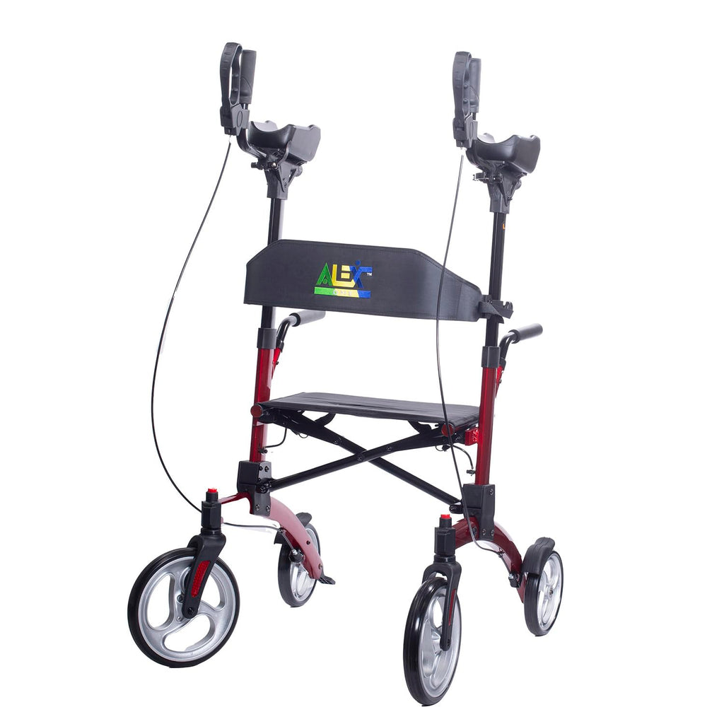 Red Aluminum Rollator with Loop Brakes V50332