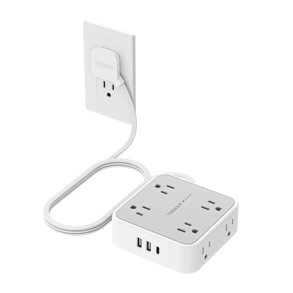 Grey 5 Ft Surge Protector Power Strip K455993