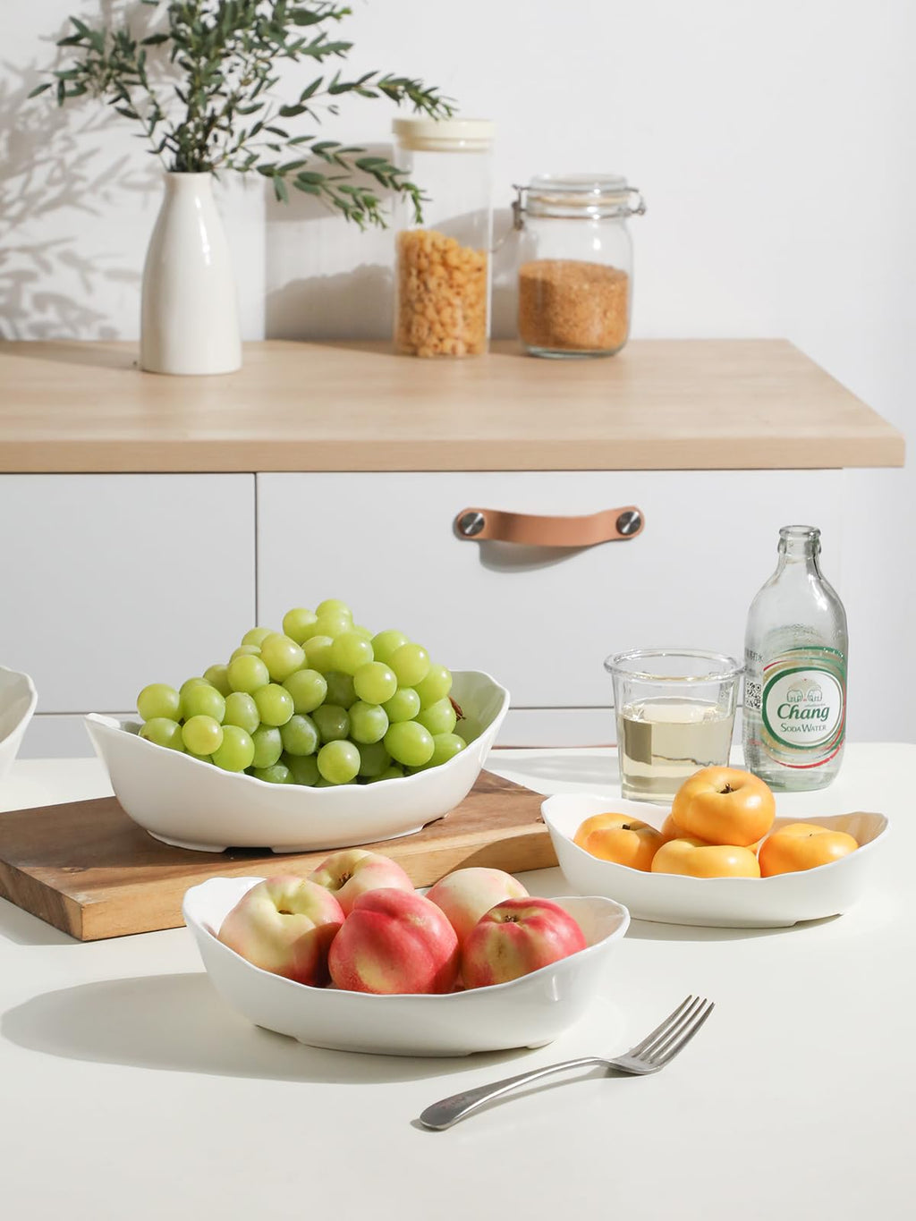 3 Tier White Ceramic Fruit Bowl Y7968