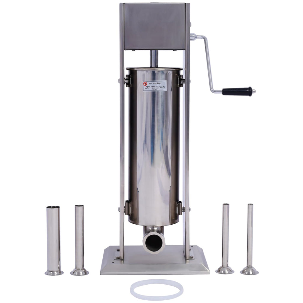 Stainless Steel Vertical Sausage Stuffer 15Lb 4 Nozzles O901009
