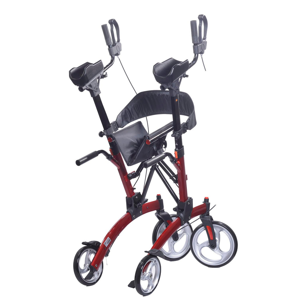 Red Aluminum Rollator with Loop Brakes V50332