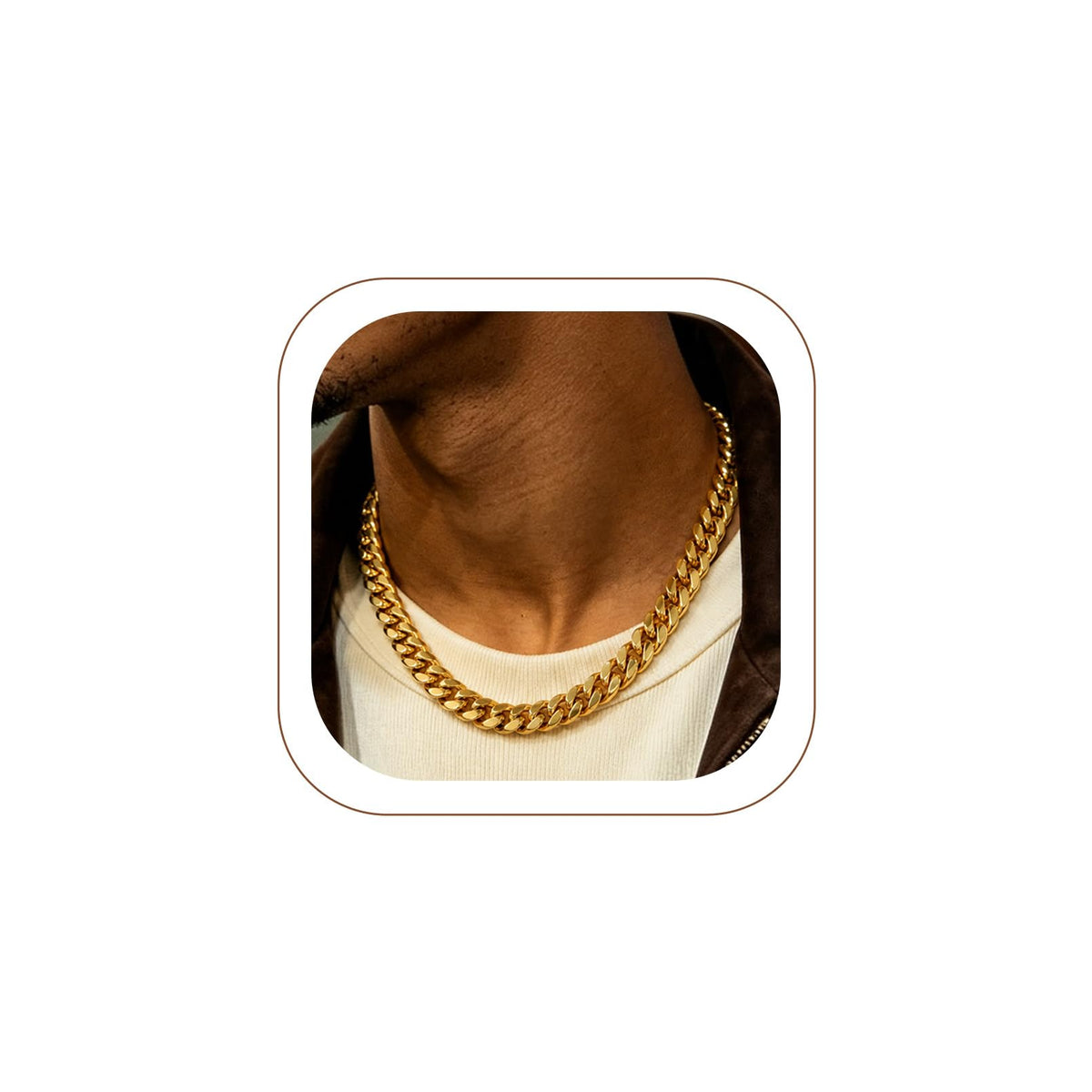 Stainless Steel Cuban Link Chain Necklace H24723