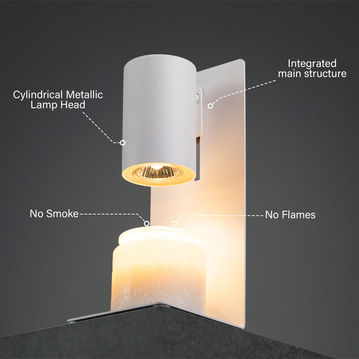 White Candle Warmer Lamp with Timer M7675