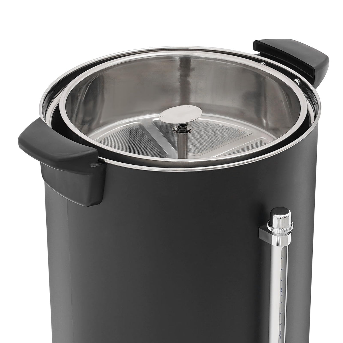 25L Stainless Steel Coffee Urn Hot Water Dispenser Commercial Electric Brewer with Drip Tray Black U65963