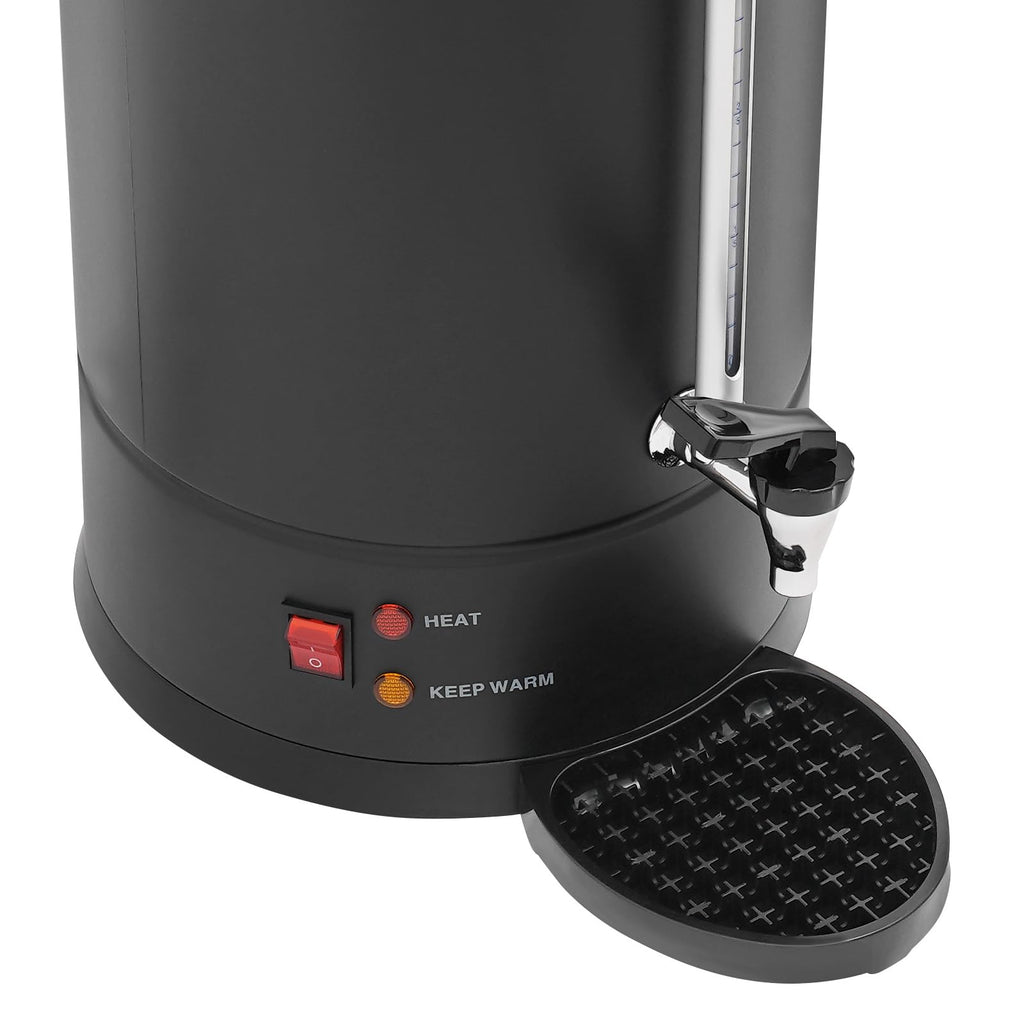 25L Stainless Steel Coffee Urn Hot Water Dispenser Commercial Electric Brewer with Drip Tray Black U65963