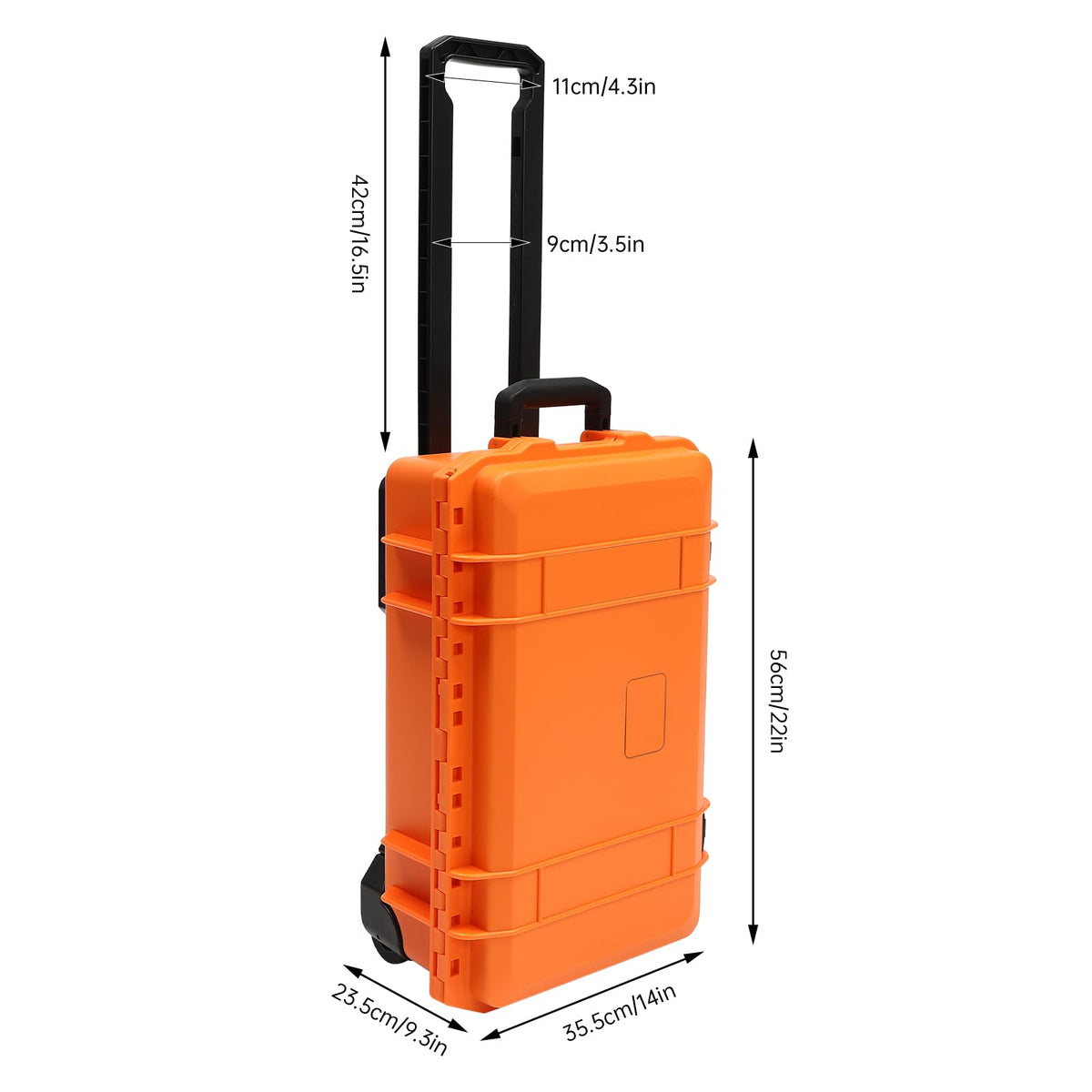 22" Rolling Waterproof Hard Case with Foam (Orange) A6558