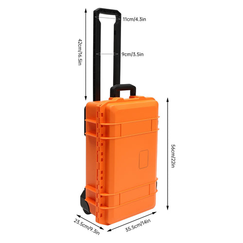 22" Rolling Waterproof Hard Case with Foam (Orange) A6558