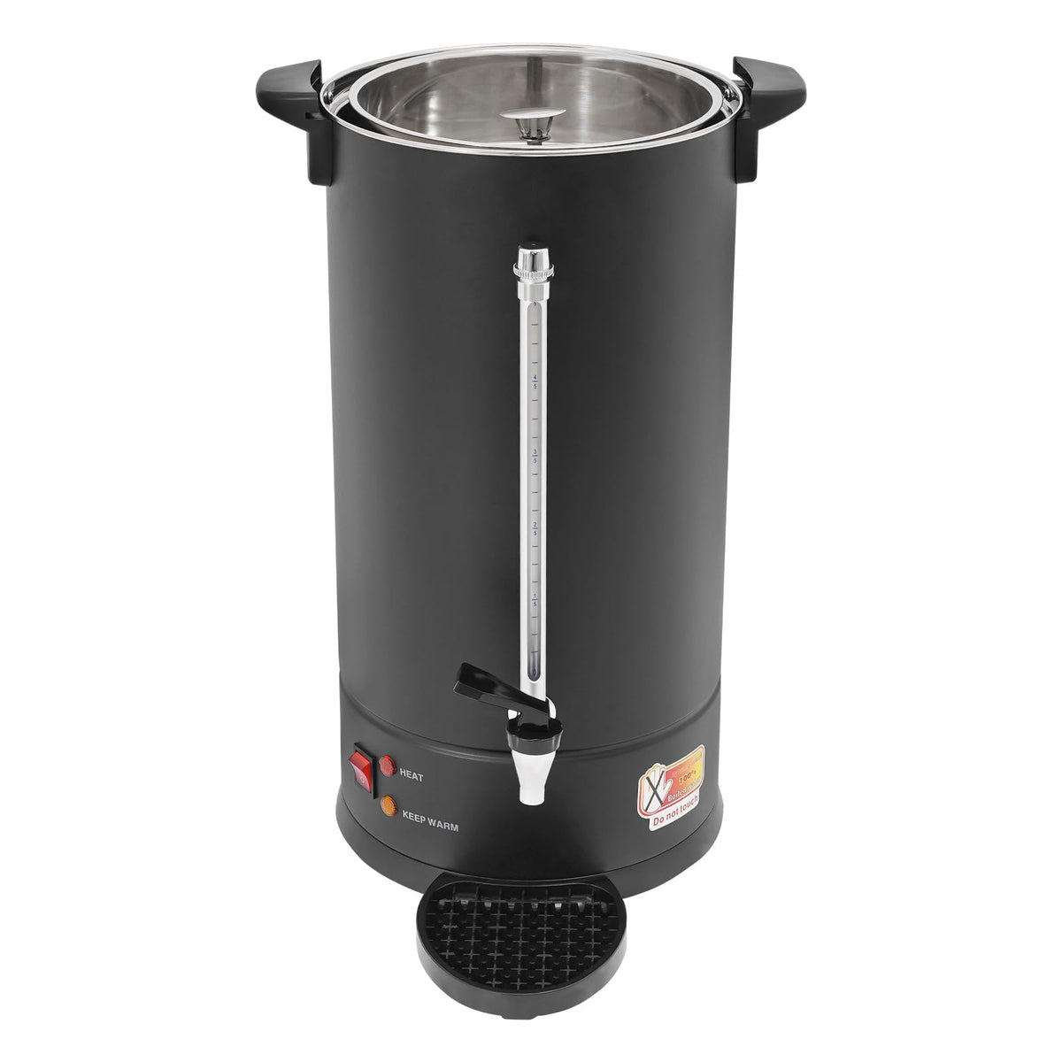 25L Stainless Steel Coffee Urn Hot Water Dispenser Commercial Electric Brewer with Drip Tray Black U65963