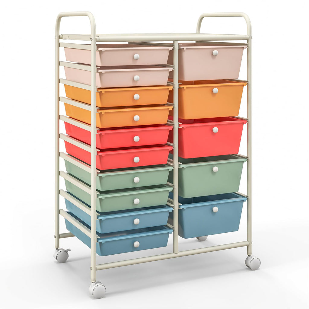 15 Drawer Multicolor Rolling Storage Cart Z289