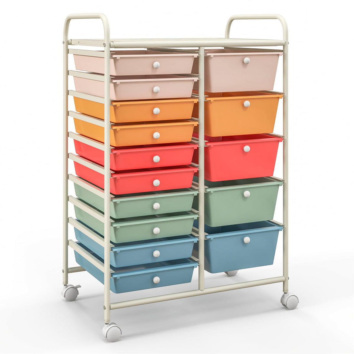 15 Drawer Multicolor Rolling Storage Cart Z289