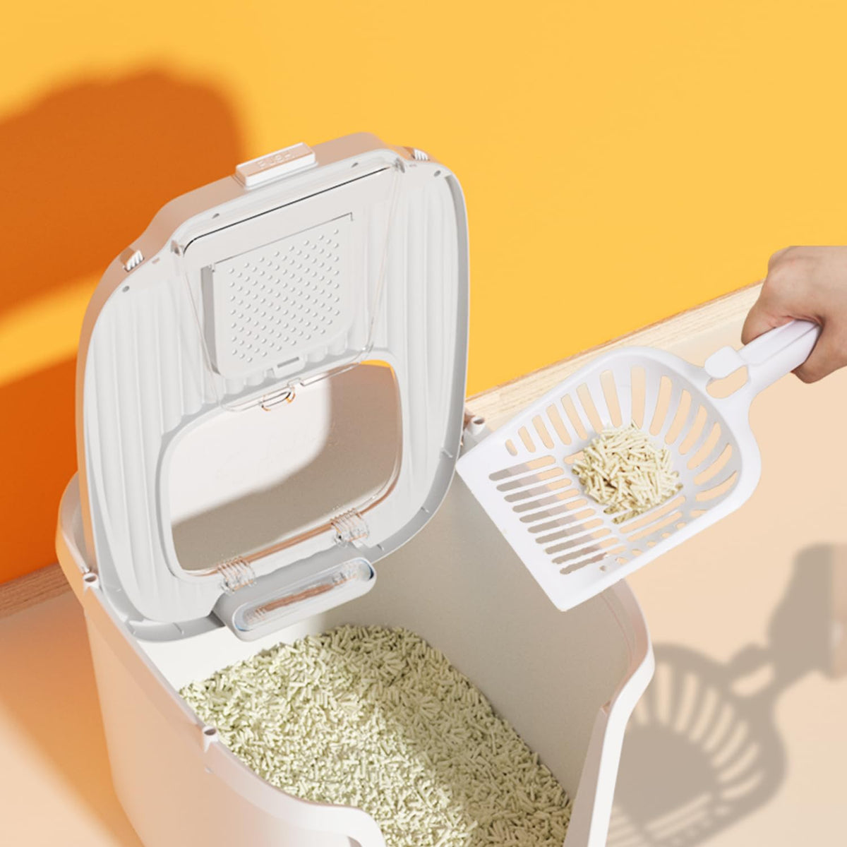 Molded Cat Litter Box with Scoop I8465