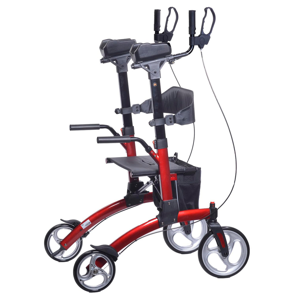Red Aluminum Rollator with Loop Brakes V50332
