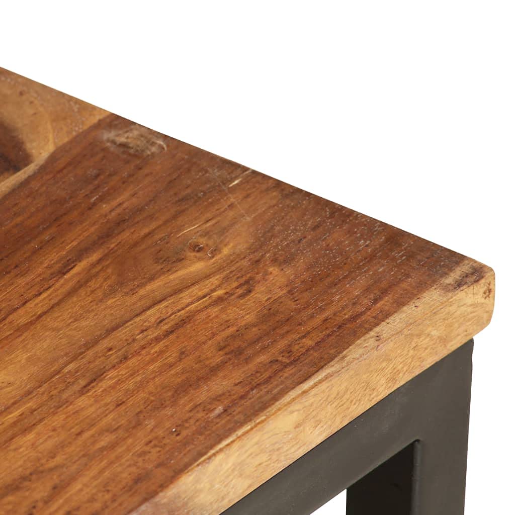 Brown Set of 2 Solid Sheesham Wood Nesting Coffee Tables I912
