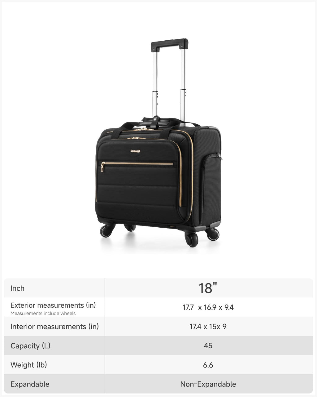 Black Rolling Laptop Bag Q660