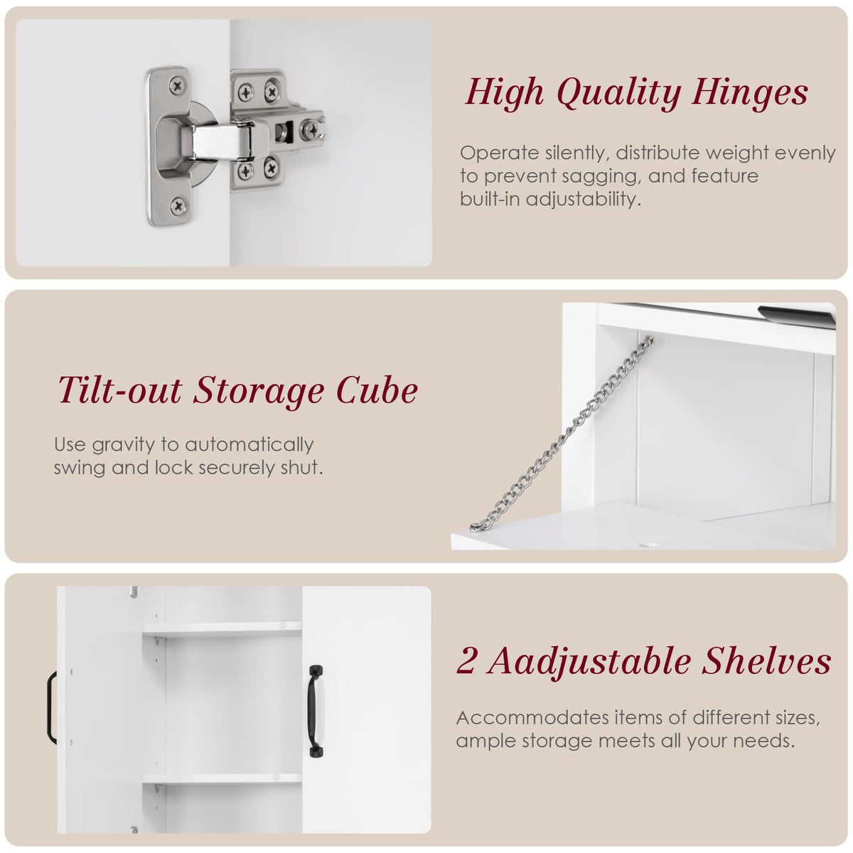 White Over the Toilet Storage Cabinet with Doors S655882