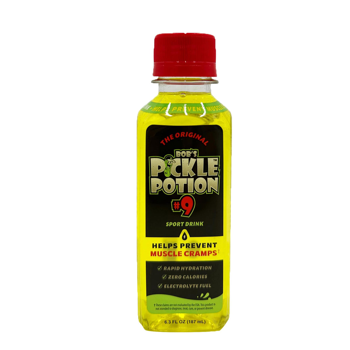 Electrolyte Pickle Shot Zero Caffeine & Gluten-Free 6.3 Oz (Pack of 18, Dill Pickle) H7887
