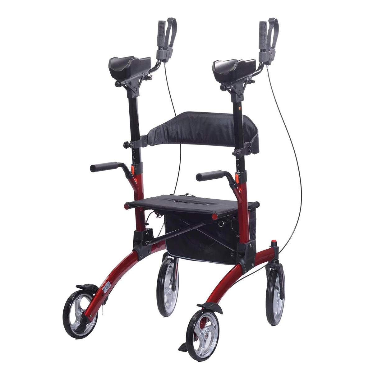 Red Aluminum Rollator with Loop Brakes V50332