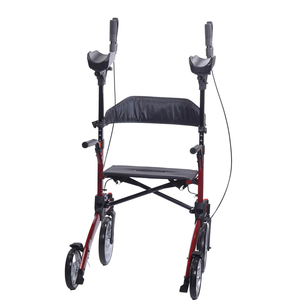 Red Aluminum Rollator with Loop Brakes V50332