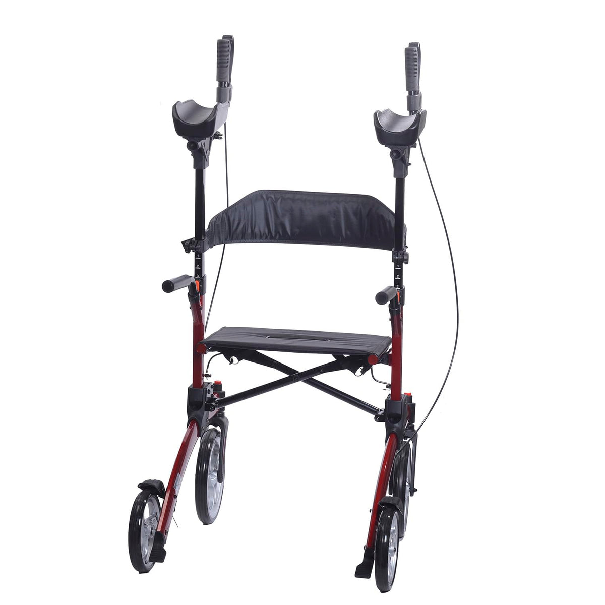 Red Aluminum Rollator with Loop Brakes V50332