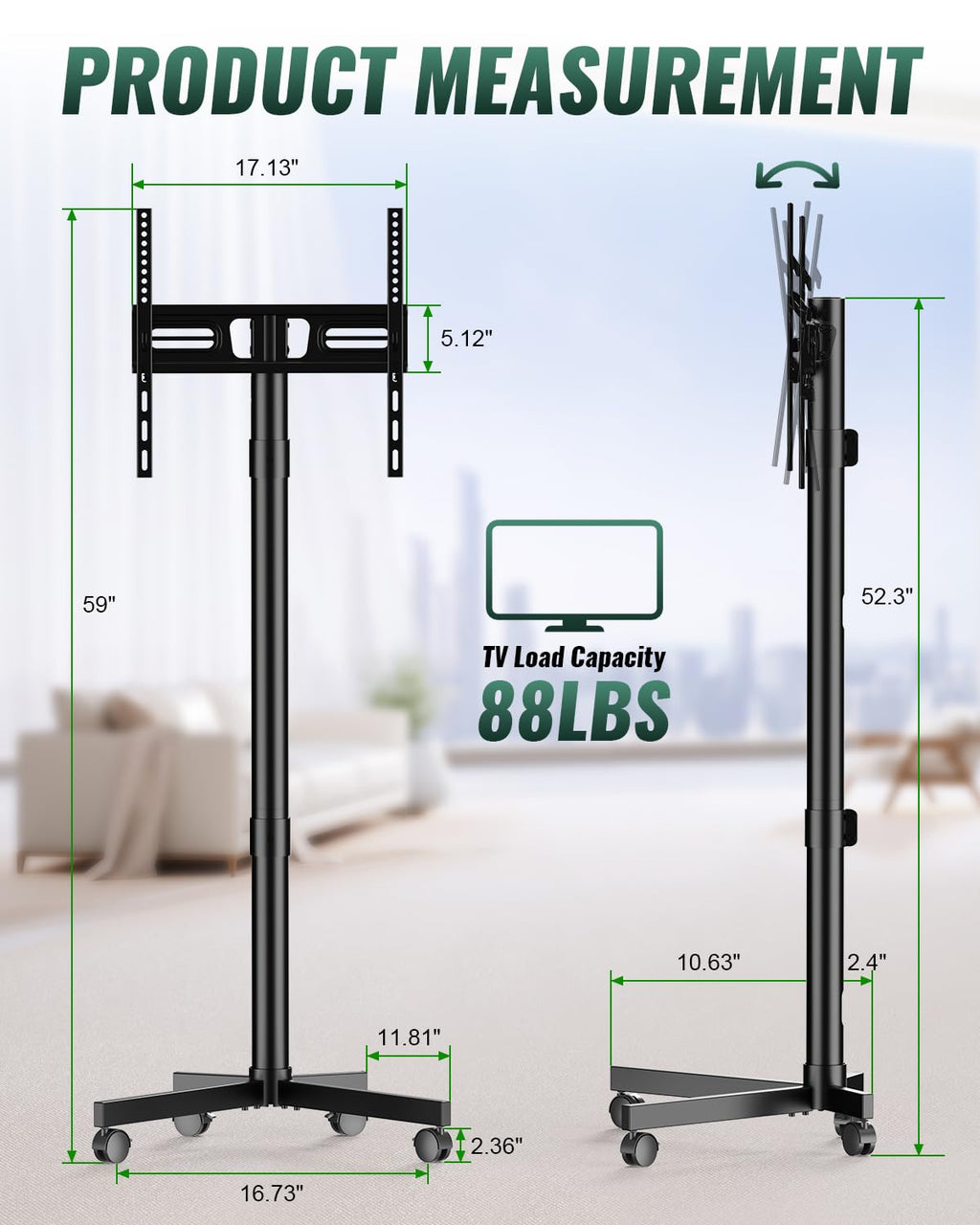 Rolling TV Stand on Wheels for 23-60 Inch TV P352880