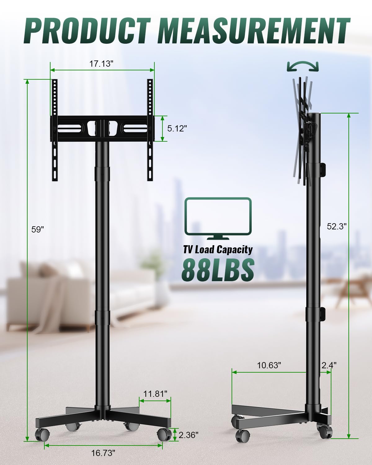 Rolling TV Stand on Wheels for 23-60 Inch TV P352880