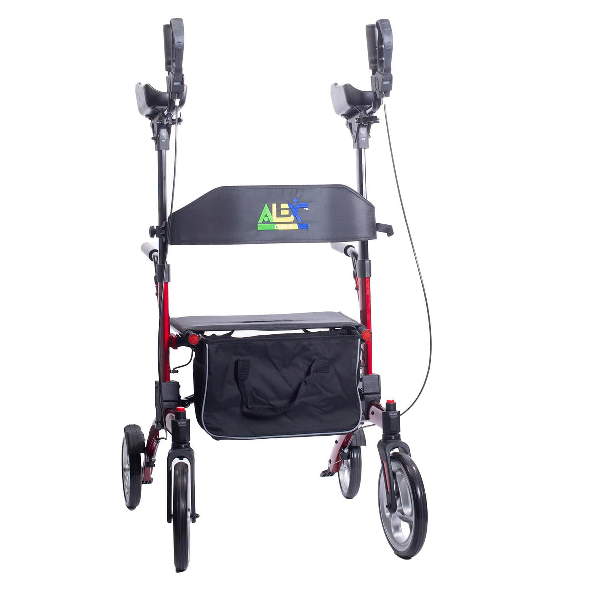 Red Aluminum Rollator with Loop Brakes V50332