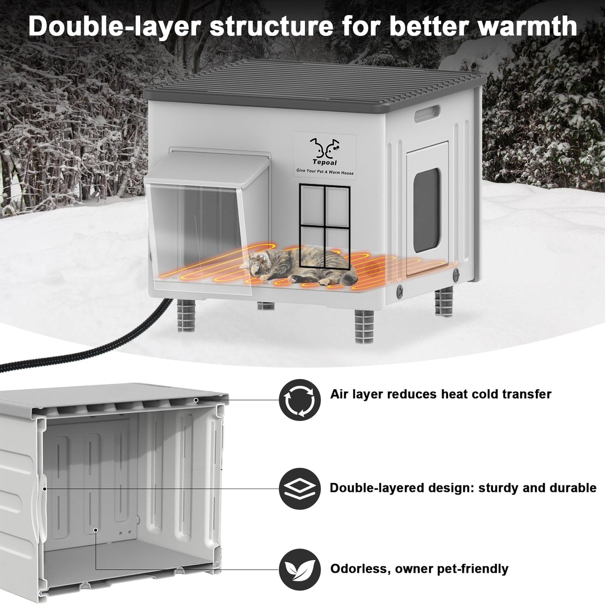 Heated Insulated Cat House G666969