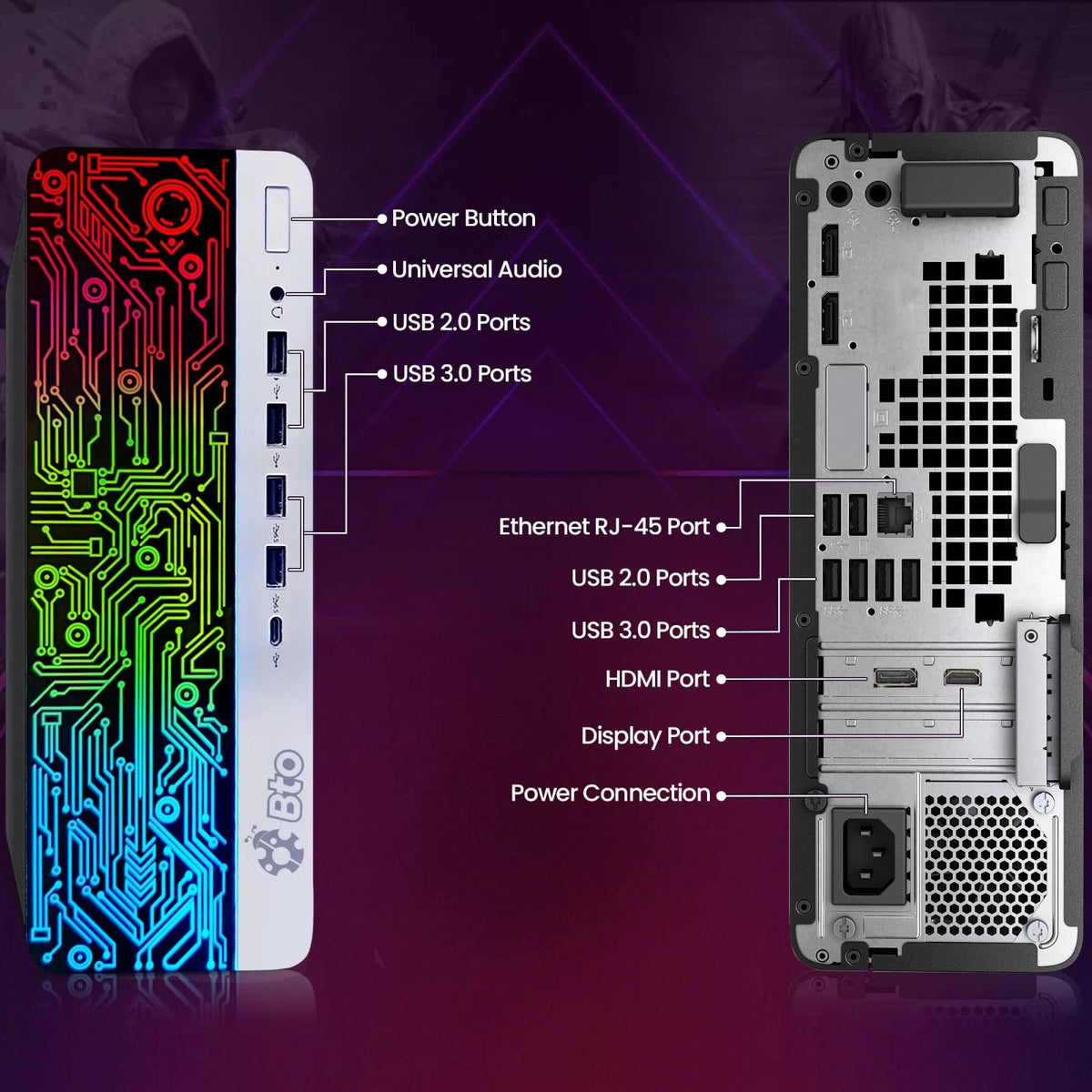 RGB Gaming Desktop PC Intel i5 16GB DDR4 512GB SSD GeForce GT 1030 B83384