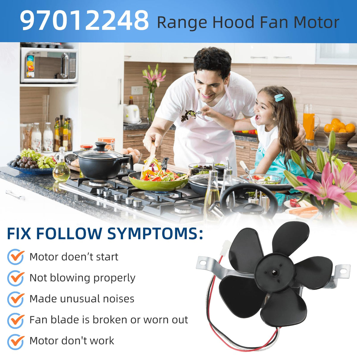 Range Hood Fan Motor Replacement Part W512683