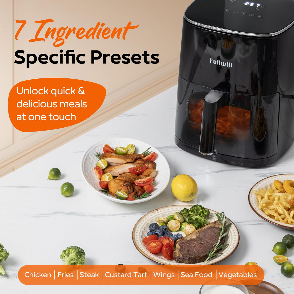 6QT Nonstick Air Fryer with Visible Window W68798
